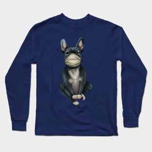 Dog breed French Bulldog in a Mask. Doctor Long Sleeve T-Shirt